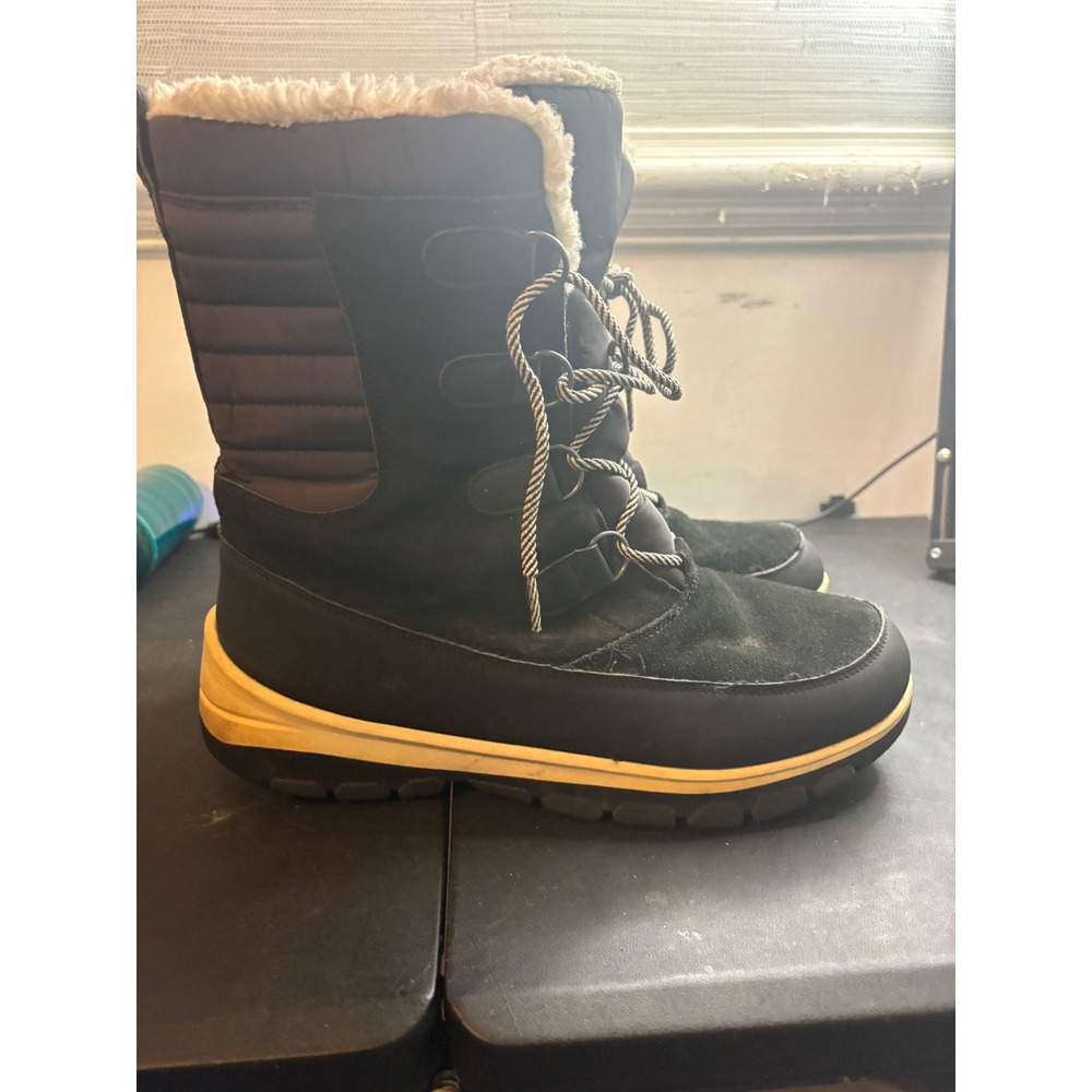 Target Black Winter Boots Faux Fur Lined Thermolite EcoMade Mens 11 F00349309
